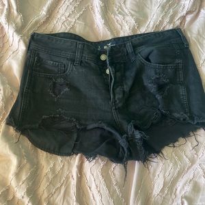 hollister high waisted black denim jean shorts